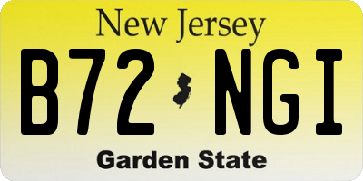 NJ license plate B72NGI