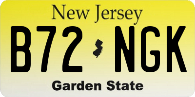 NJ license plate B72NGK