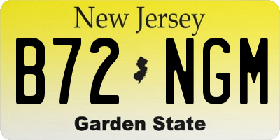 NJ license plate B72NGM