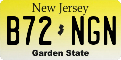NJ license plate B72NGN