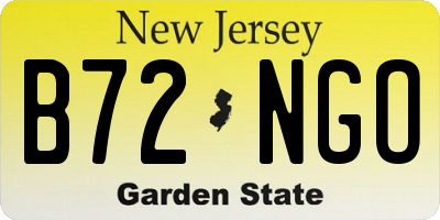 NJ license plate B72NGO