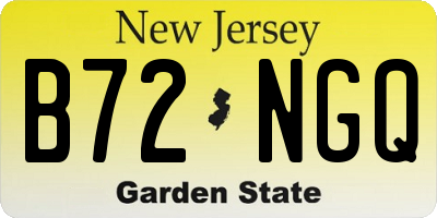 NJ license plate B72NGQ