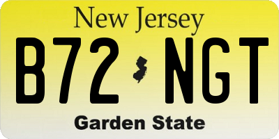 NJ license plate B72NGT
