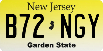 NJ license plate B72NGY