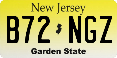 NJ license plate B72NGZ