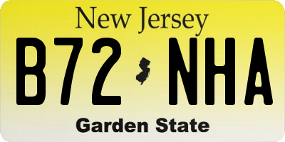 NJ license plate B72NHA