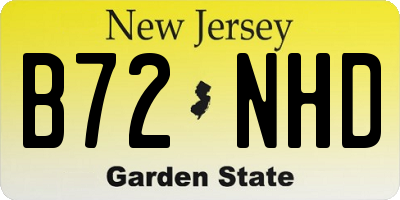 NJ license plate B72NHD