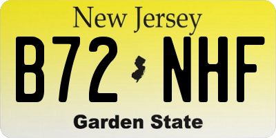 NJ license plate B72NHF