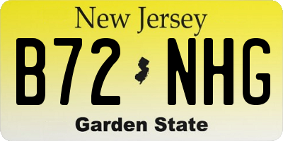 NJ license plate B72NHG