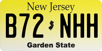 NJ license plate B72NHH