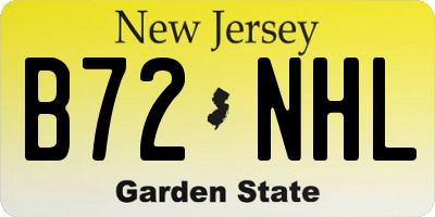 NJ license plate B72NHL