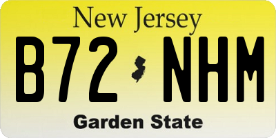 NJ license plate B72NHM