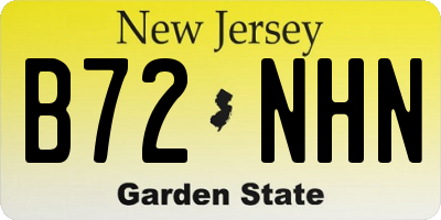 NJ license plate B72NHN