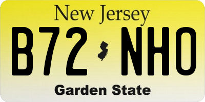 NJ license plate B72NHO