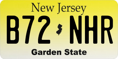 NJ license plate B72NHR