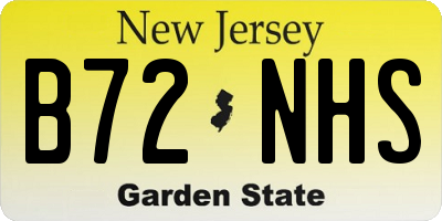 NJ license plate B72NHS