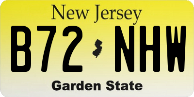 NJ license plate B72NHW
