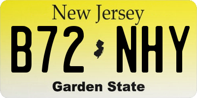 NJ license plate B72NHY
