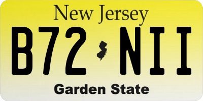 NJ license plate B72NII