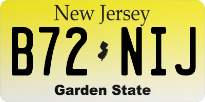 NJ license plate B72NIJ