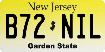 NJ license plate B72NIL