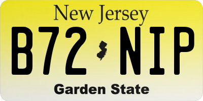 NJ license plate B72NIP