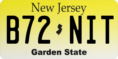 NJ license plate B72NIT