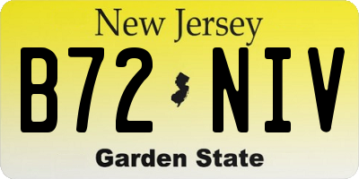NJ license plate B72NIV