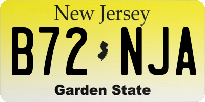 NJ license plate B72NJA