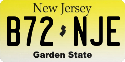 NJ license plate B72NJE