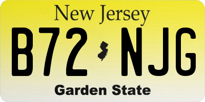 NJ license plate B72NJG