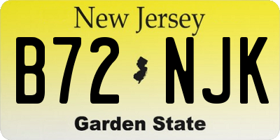 NJ license plate B72NJK