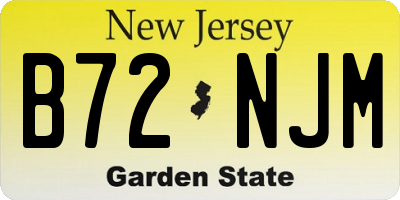 NJ license plate B72NJM