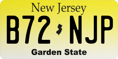 NJ license plate B72NJP
