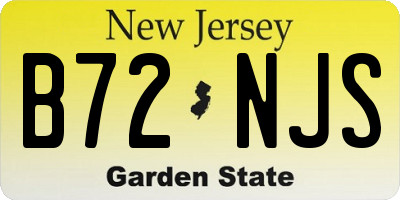 NJ license plate B72NJS