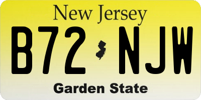 NJ license plate B72NJW
