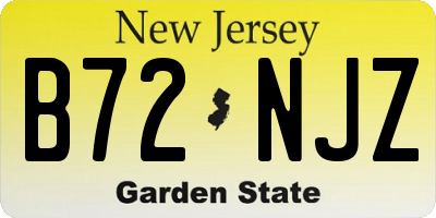 NJ license plate B72NJZ