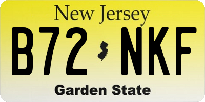 NJ license plate B72NKF