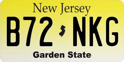 NJ license plate B72NKG