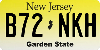 NJ license plate B72NKH