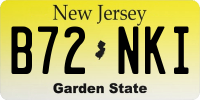 NJ license plate B72NKI