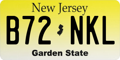 NJ license plate B72NKL