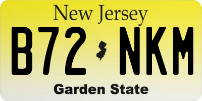 NJ license plate B72NKM