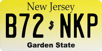 NJ license plate B72NKP