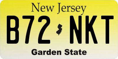 NJ license plate B72NKT