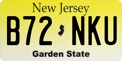 NJ license plate B72NKU