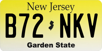 NJ license plate B72NKV