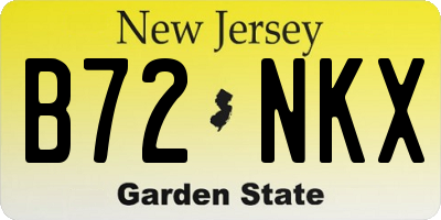 NJ license plate B72NKX