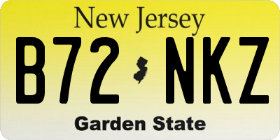 NJ license plate B72NKZ