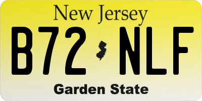NJ license plate B72NLF